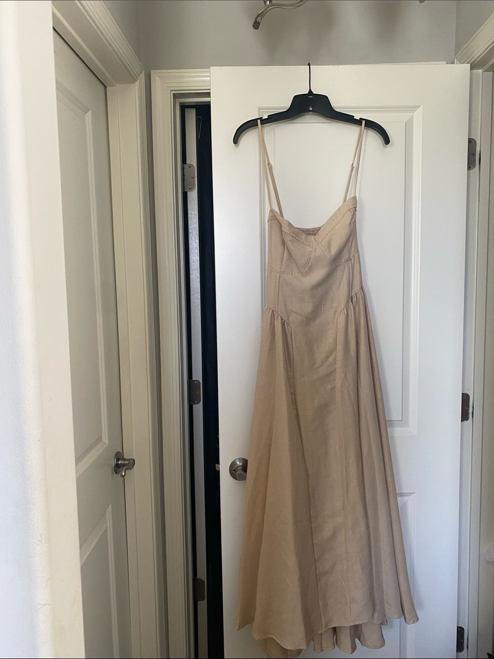 SHEIN Beige Slip Maxi Dress with Spaghetti Straps